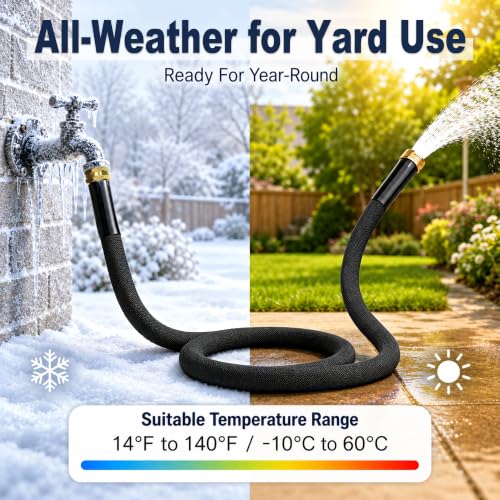 25FT Garden Hose, 5/8-Inch Flat Ultra Lightweight Flexible & Kink Free - color: Black, size: 25FT