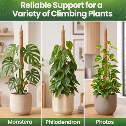 2Pcs 28'' Moss Pole Monstera Plant Support - Plant Stakes for Indoor Plants - size: 2-Pack (28 in)