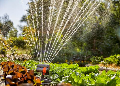 Gardena AquaZoom Compact Rectangular oscillating Sprinkler: Sprinkler for Watering Areas of 9–216 m², Range 3–18 m, Spread 3–12 m, Built-in Filter (18708-20)