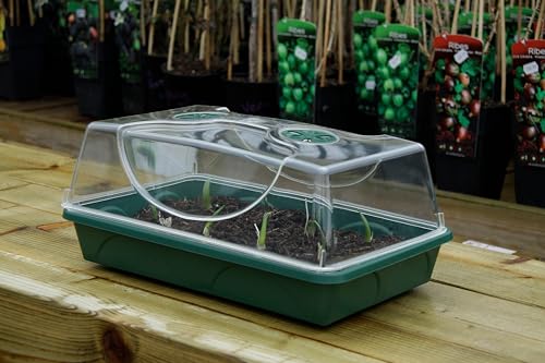 EarlyGrow Medium Seed and Herb Domed Propagator with Vented Side Height Extension and Security Clip Set,Green - size: Medium with 1 Height Extender and Clips