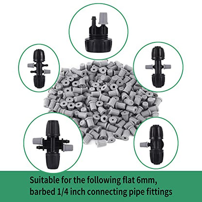 60 Pcs 1/4 Inch Barbed Connector End Caps - size: 1/4 Inch End Cap