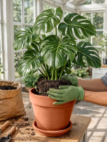 INGOFIN Terracotta Pot with Saucer - 10 Inch Ceramic Clay Pot for Plants with Drainage Hole, Large Terra Cotta Flower Planter with Tray for Indoor Outdoor Plants - size: 10 inch