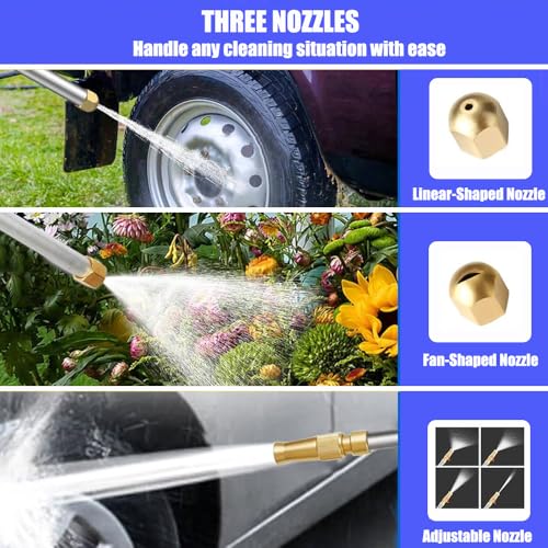 Power Washer Hose Attachment, Pressure Washer Wand Nozzle for Garden Hose - color: Blue