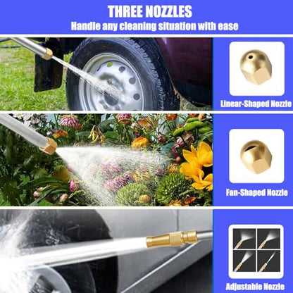 Power Washer Hose Attachment, Pressure Washer Wand Nozzle for Garden Hose - color: Blue