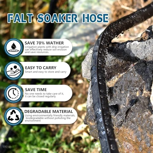 Flat Soaker Hose 50 ft 2-Pack & 25 ft 2-Pack for Garden Beds - size: 25FT 2Pack&50FT 2Pack