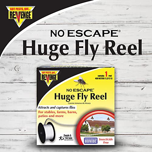 Bonide Revenge No Escape Huge Fly Reel Sticky Tape Trap, 1,312'