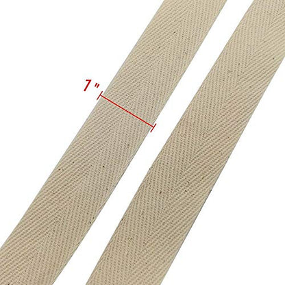 Natural Cotton Twill Tape 55 Yards 1 Inch Bunting Bias Tape Herringbone Webbing Tape Roll for Apron Sewing Dressmaking Craft (Natural White) - color: Natural white, size: 1inch