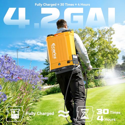 Battery Powered Backpack Sprayer Auto Mixer Compatible with Dewalt 20V - color: Yellow