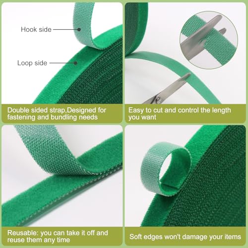 SumDirect Plant Tape 75 ft Plant Ties for Climbing Plants Garden Twist Ties Plants Adjustable Green Garden Tape for Plants, Flowers, Vines and Tree (75 ft x 1/2 in) - size: 75 ft x 1/2 in