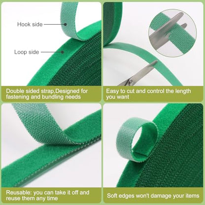 SumDirect Plant Tape 75 ft Plant Ties for Climbing Plants Garden Twist Ties Plants Adjustable Green Garden Tape for Plants, Flowers, Vines and Tree (75 ft x 1/2 in) - size: 75 ft x 1/2 in