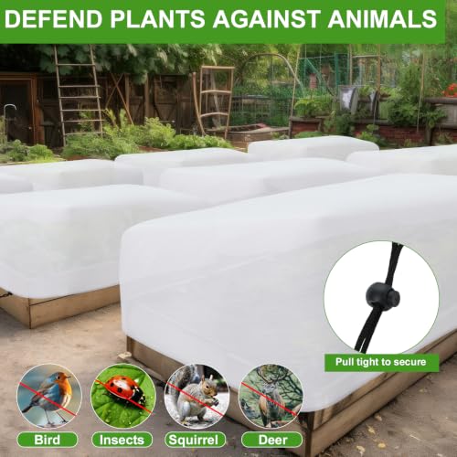 VitalCozy 4 Pcs Winter Plant Covers Freeze Protection 3.6 x 1.5 x 1.3 ft - color: White, size: 3.6 x 1.5 x 1.3 ft
