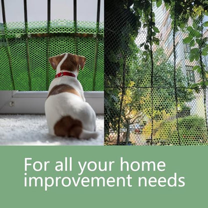 Pet Proof Barrier Net, Green Plastic Chicken Wire Mesh Fencing 15.7IN x 33FT, Balcony Cat Safety Net & Garden Snake Barrier, Heavy Duty Protection for Chicken Coops, Rabbit Hutches, Dog Kennels - color: Green, size: 15.7 IN * 33 FT
