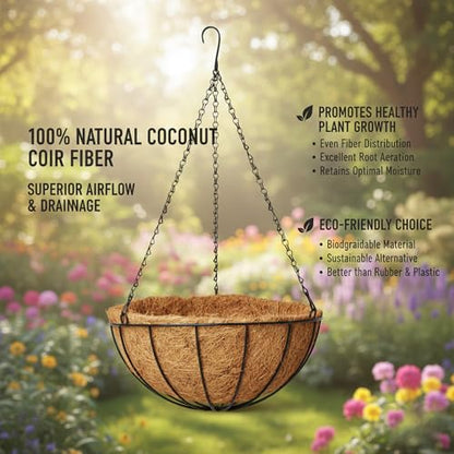 4 Pack 12 Inch Brown Outdoor Metal Hanging Planter Basket Hanging Planters Flower Pot Round Modern Flower Holder Pot Garden Accessory（Watermelon Style） - color: Watermelon