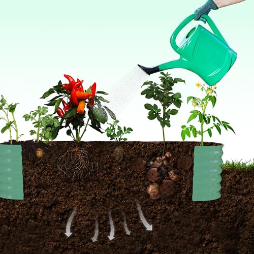 GarveeHome Expandable Arch Trellis Raised Bed Kit – 95” Metal Garden System with Vertical Netting, Plant Ties, and Drainage Design for Vegetables, Flowers, and Vines (Rust-Proof Green) - color: Green