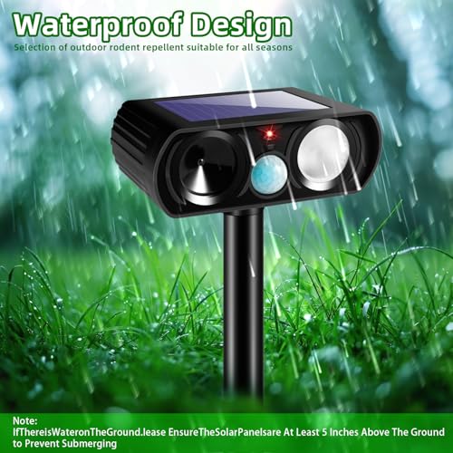 2 Pack Solar Ultrasonic Animal Repellent Outdoor Cat Repellent Outdoor&Deer Repellent Devices Bear Skunk Goose Deterrents Light Animal Repeller with Motion Sensor for Yard Garden