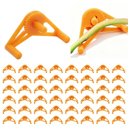 50 Pack Plant Training Clips, Orange Adjustable Low Stress Stem Bending Clips, Plastic Plant Tie Clips for Grow Tent Vegetable Flower Houseplant Cultivation - color: Orange