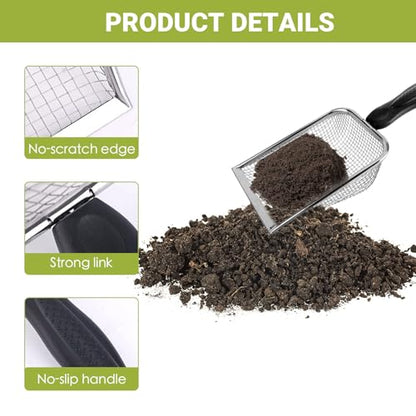 2 Pcs Gardening Soil Sifter, Handheld Shovel, Garden Sieve with Handle - color: 2 Set