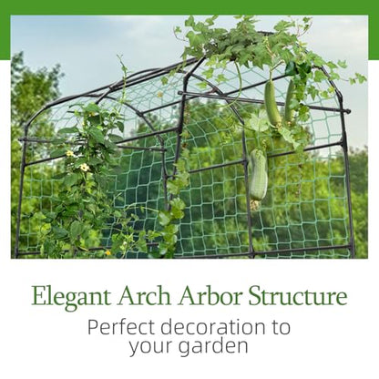 Garden Arch Arbor Trellis for Climbing Plants Outdoor, 7.8 ft - size: 82.6 x 70.6 x 43.3 in, Arch Arbor, Black