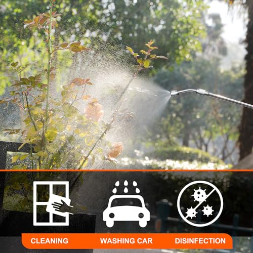 HIFAY ESX-8 Electric Sprayer, Garden Sprayer 2 Gallon,Weed Sprayer in Lawn & Garden,Rechargeable Battery Powered Sprayer with Telescopic Wand,Plant Mister,Indoor Watering Can for Plants (Translucent) - color: Translucent