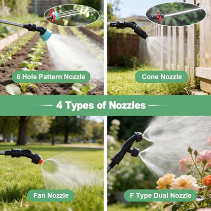 SideKing 2 Gallon Battery Powered Sprayer, Electric Garden Sprayer with 3 Adjustable Pressures & Telescopic Wand, Rechargeable Weed Sprayer for Lawn, Yard & Pest Control, 4 Nozzles Included - size: 2 Gal