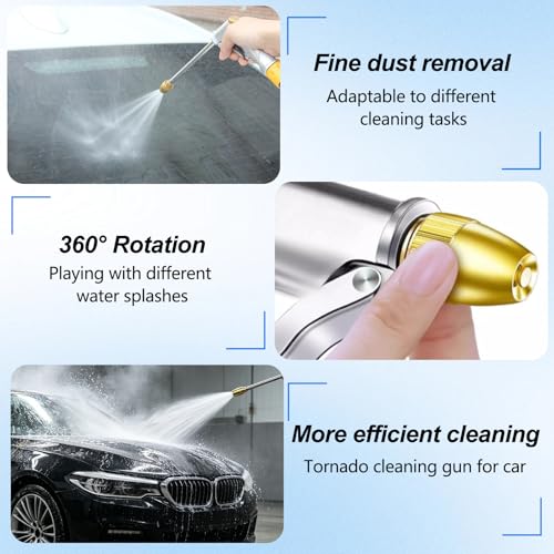 Brass High Pressure Power Washer,Heavy Duty Garden Hose Nozzle,Turn Any Hose into a High Pressure Water Cleaning Jet for Garden Spray,Car Wash & Pet Shower