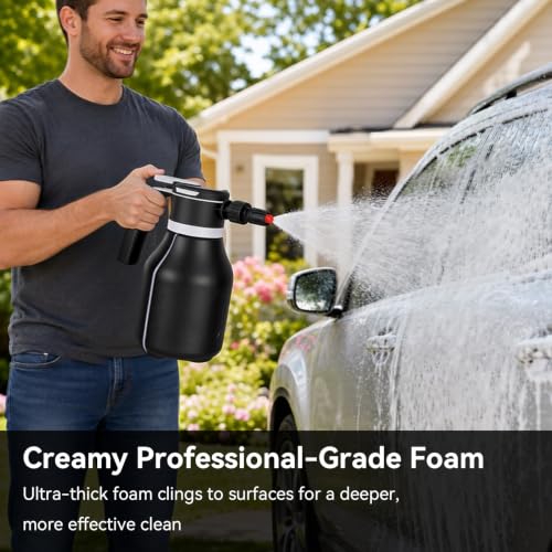 Electric Foam Sprayer, 2L/68oz Portable, Rechargeable Cordless