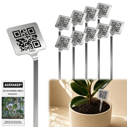 QR Plant Labels, Scan-to-Record Plant Care Tracker, 10 pcs - size: 10pcs