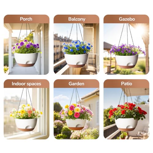 Hanging Planter, 12 Inch, White - color: White, size: 12 Inch