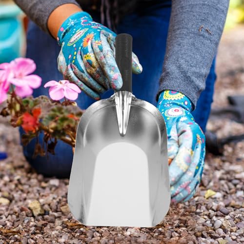 Kisangel Stainless Steel Garden Trowel Square Hand Shovel for Digging Hard Soil Transplanting Loosening Planting Vegetables and Flowers Lightweight Garden Hand Tool 11.61 X 5.11 in