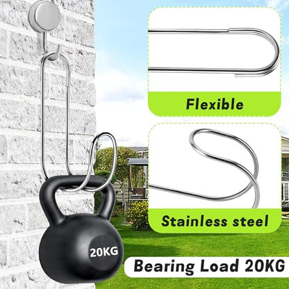 Adnee 2 Pcs Flexible Garden Hose Storage Hook-Stainless Steel Water Hose Hanger Support Up to 44lbs-Hanging Stainless Hose Holder for Indoor Outdoor Home Garden Water Hose Storage