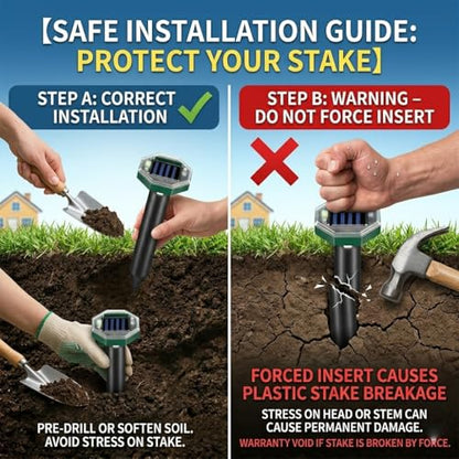 8Pack Solar Mole Repellent Ultrasonic Sonic Gopher Repellent Stakes for Lawns,IP65 Waterproof Ultrasonic Mole Repellent for Lawns,Sonic Vole Snake Armadillo Chipmunk Deterrent for Lawns 2026