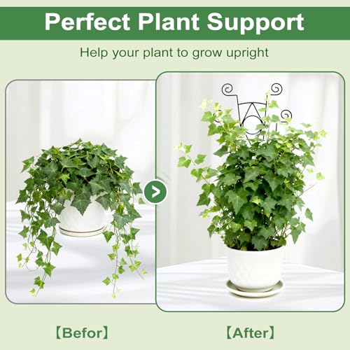 Yhtpouqe Stackable Metal Trellis for Climbing Plants Outdoor & Indoor - 4 Pack Garden Trellis for Potted Plants, Rust-Resistant Plant Support Stakes for Vines, Flowers - Sturdy Plant Trellis - size: 4 Pack
