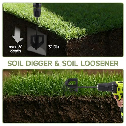 4-in-1 Soil Cultivator for 3/8" Hex Drive Drill