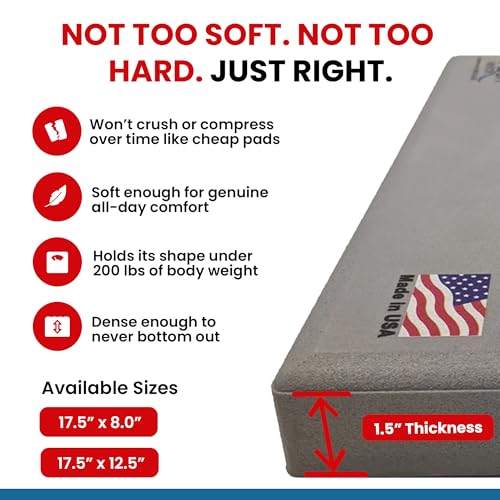 Aquamentor Kneeling Pad - Made in The USA - Firm, Durable and Thick Garden or Mechanics Foam Kneeling Pad, Great for Use Around The House, Garden, Job or Shop(17.5” x 8.0” x 1.5”, Black, 4-Pack) - size: 17.5" x 8" x 1.5" (4-Pack)