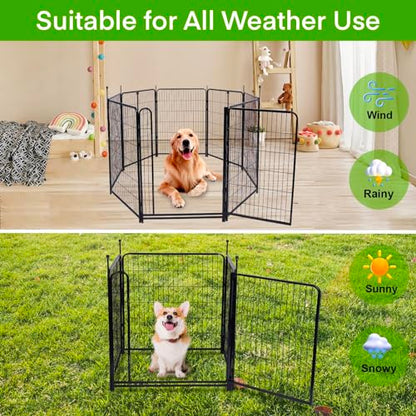 Getlay Garden Fencing 36 inch High, 14 Panels Total 31 Ft(L), Gate 21 inches Wide with Low Sills. Garden Fence with Gate, Anti Dig Fence Barrier, Flower Bed Fencing, Dog Fences for the Yard - size: 36''(H)-14panels-31ft(L) with gate