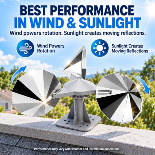 4 Pack Bird Scare Reflective Device, Wind Spinner with ABS Base - size: 4P