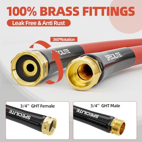 SPECILITE 5/8" x 15FT Hot/Cold Short Leader Garden Water Hose, -50℉-190℉ - size: 15FT 5/8" ID Male to Female