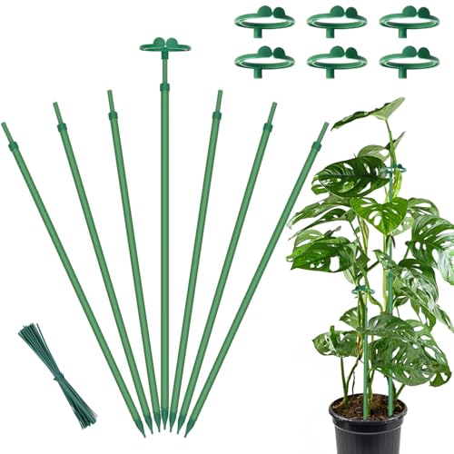 Extendable Monstera Plant Stakes, Support Sticks with Clips 7 Pack - size: 25Inches7PCS