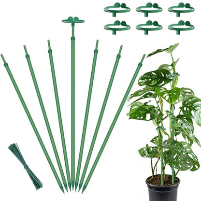 Extendable Monstera Plant Stakes, Support Sticks with Clips 7 Pack - size: 25Inches7PCS
