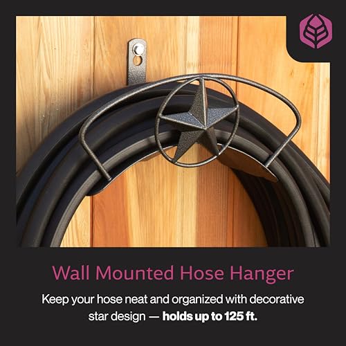 Yard Butler Heavy Duty Wall-Mounted Hose Hanger - Star Design, Silver - color: Silver, size: Star