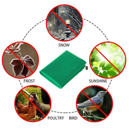 Homimp Plant Covers Freeze Protection,4 Pack Frost Covers with Zipper Drawstring (31.5" x 39.4" & 31.5" x 47.3") Plant Protection Cover Bags for Outdoor Winter Frost Cold Weather Shrubs Jacket,Green - size: 31.5"W x 39.4"H & 31.5"W x 47.3"H