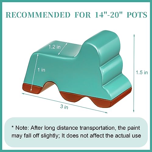 Kigeli 6 Pcs Resin Garden Pot Feet for Outdoor Planters 3 Inch Long 1.5 Inch Tall Flower Handmade Elevator Plant Feet Frost Proof Lifter for 14-20 in Pot(Blue) - color: Blue