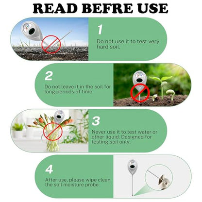 2 Pcs Green Soil Moisture Meter, Plant Water Meter, Moisture Meter for Plants, Soil MoistureTester, Soil Water Gauge for Plants, Plant Moisture Monitor No Battery Needed (White 2 Pcs) - color: White 2 Pcs