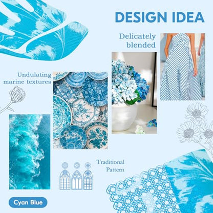 Vgo... Long Gardening Gloves Waterproof Anti-Slip Yard Work(TP1117,M) - color: Blue+white, size: Medium
