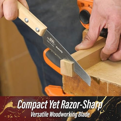 SUIZAN Small Hand Saw 5" Blade for Versatile Wood - Japanese Pull saws - style: Hand Saw for Woodworking