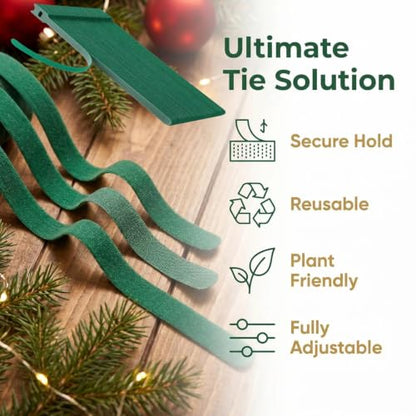 100Pcs 10-Inch Green Adjustable Plant Ties, Christmas Garland Ties - size: 10 in x 0.5 in