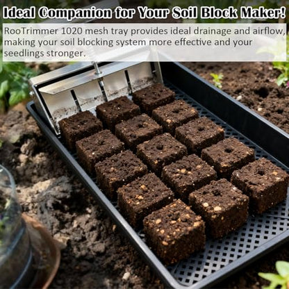 RooTrimmer 10 Pack 1020 Mesh Trays, Extra Strength 1020 Mesh Bottom Trays with Holes, 20'' x 10'', Heavy Duty Propagation Flats for Microgreens, Seed Starting, Soil Blocks, Hydroponics & Wheatgrass - size: 20L x 10W x 2.3 H
