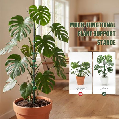 6 Pack Stackable Monstera Plant Support Stakes, Plant Stakes for Indoor Plants & Outdoor Use, Pothos Plant Climber Support for Monstera, Philodendron, Climbing and Potted Plants