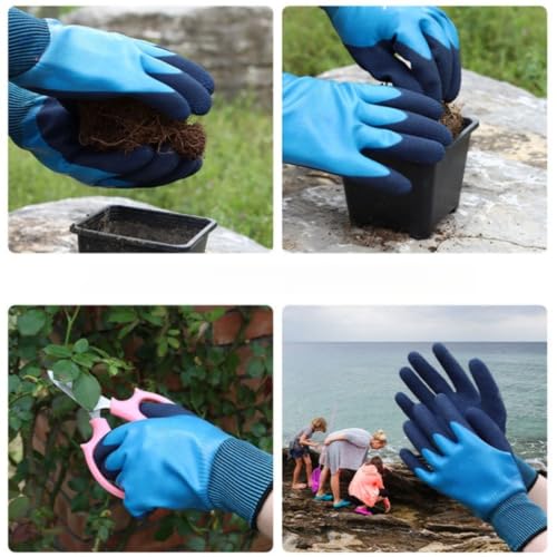 Gardening Gloves, Thorn Proof Work Gloves with Rubber Palm, Water Resistant Safety Gloves for Yard Work, Rose Pruning & Planting, Durable & Breathable, 1 Pair