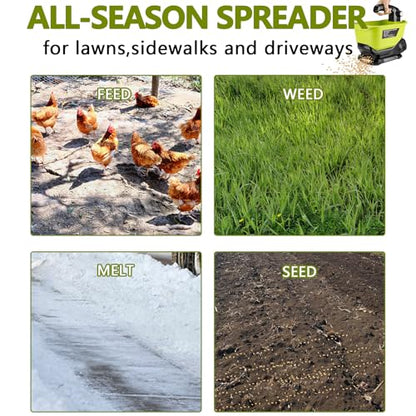 Cordless Grass Seed Spreader Compatible with Ryobi 18V Battery,Fertilizer Spreader Available Year-Round Handheld Spreader for Seed, Fertilizer, Salt, Ice Melt (Tool only)